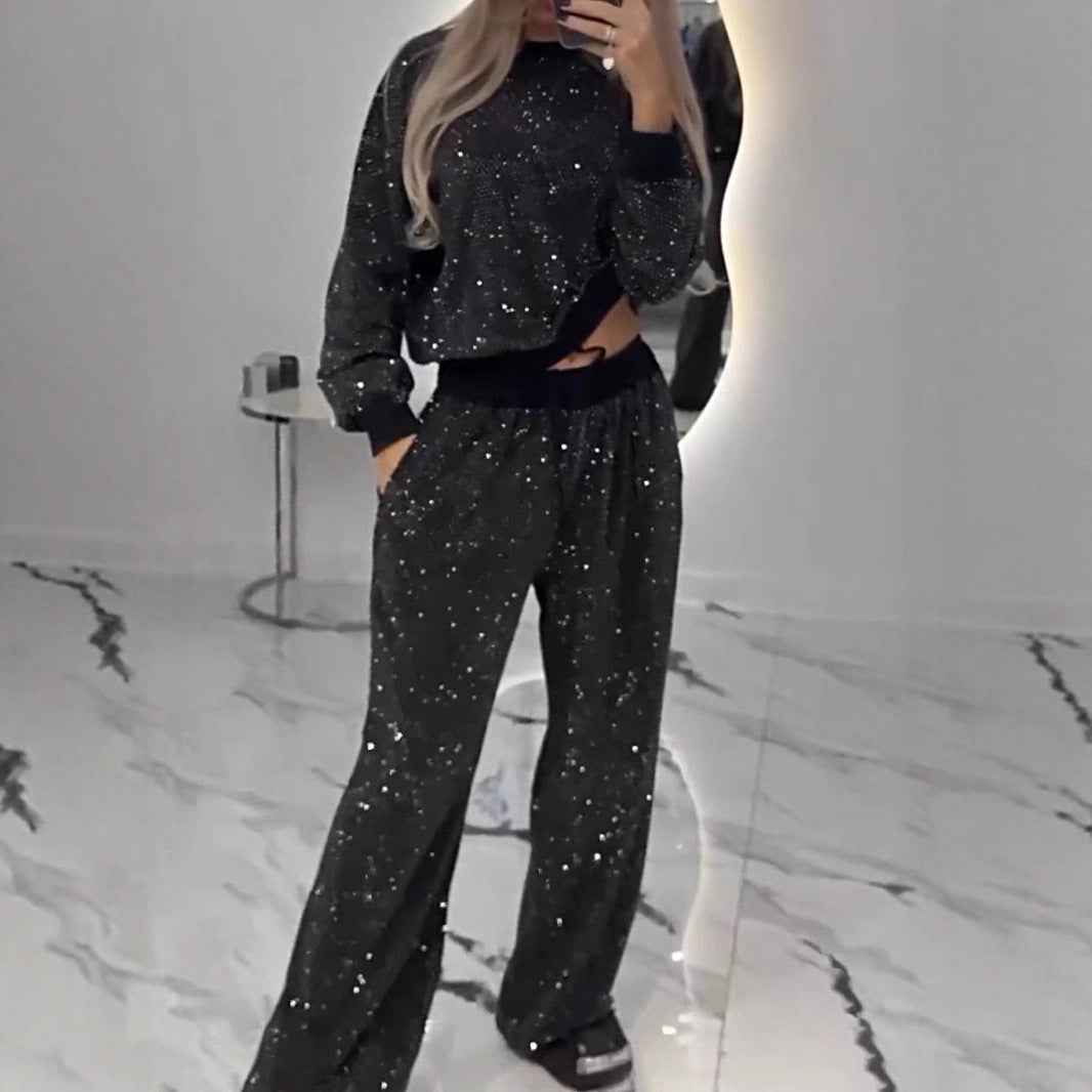 Damen Glitzernden Sportanzug Drune