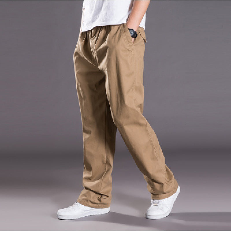 Herren Relaxed-Fit Freizeit-Chinohose mit elastischem Tunnelzug, vorgeformtem Bund und geradem Bein Drune