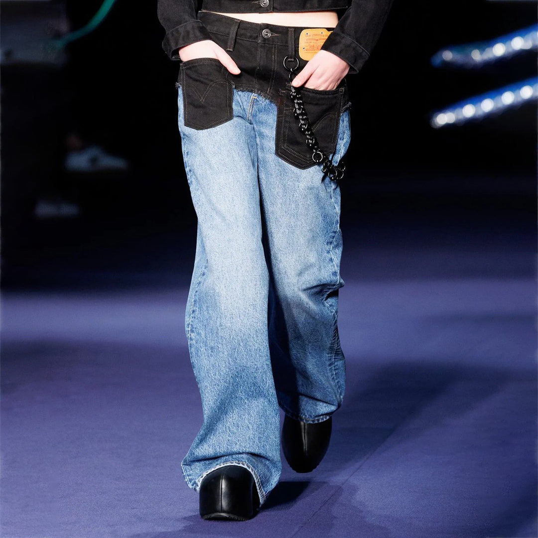 Damen Weite Jeans Drune