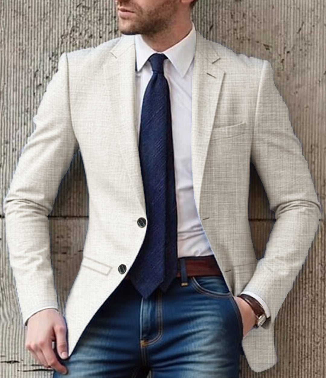 Herren eleganter und strukturierter Blazer mit modischen Details Drune