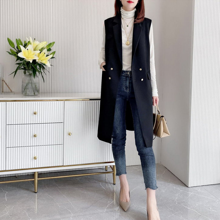 Damen Elegante Weste mit Gürtel Drune