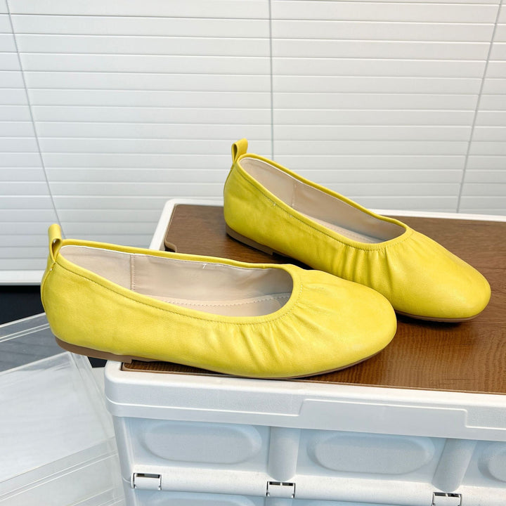 Damen Ballerinas aus feinem Leder mit elastischem Riemen Drune