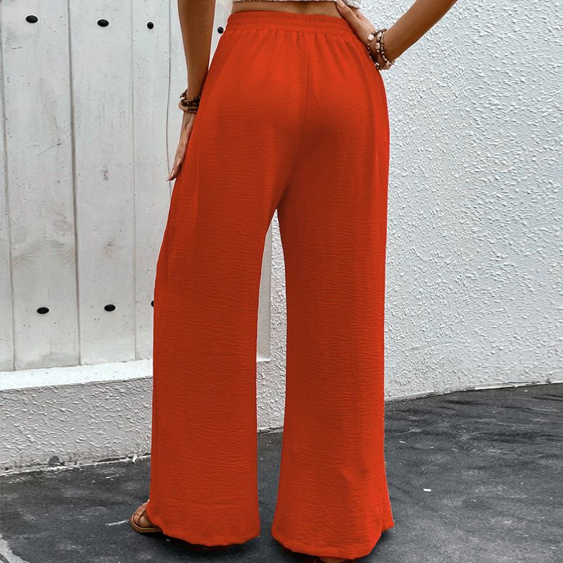 Damen Weitgriff Palazzo-Hose mit Schlitzen Drune