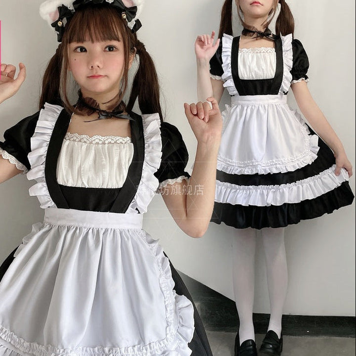 Damen Köstümkleid mit Rüschen und Katzenohren Drune