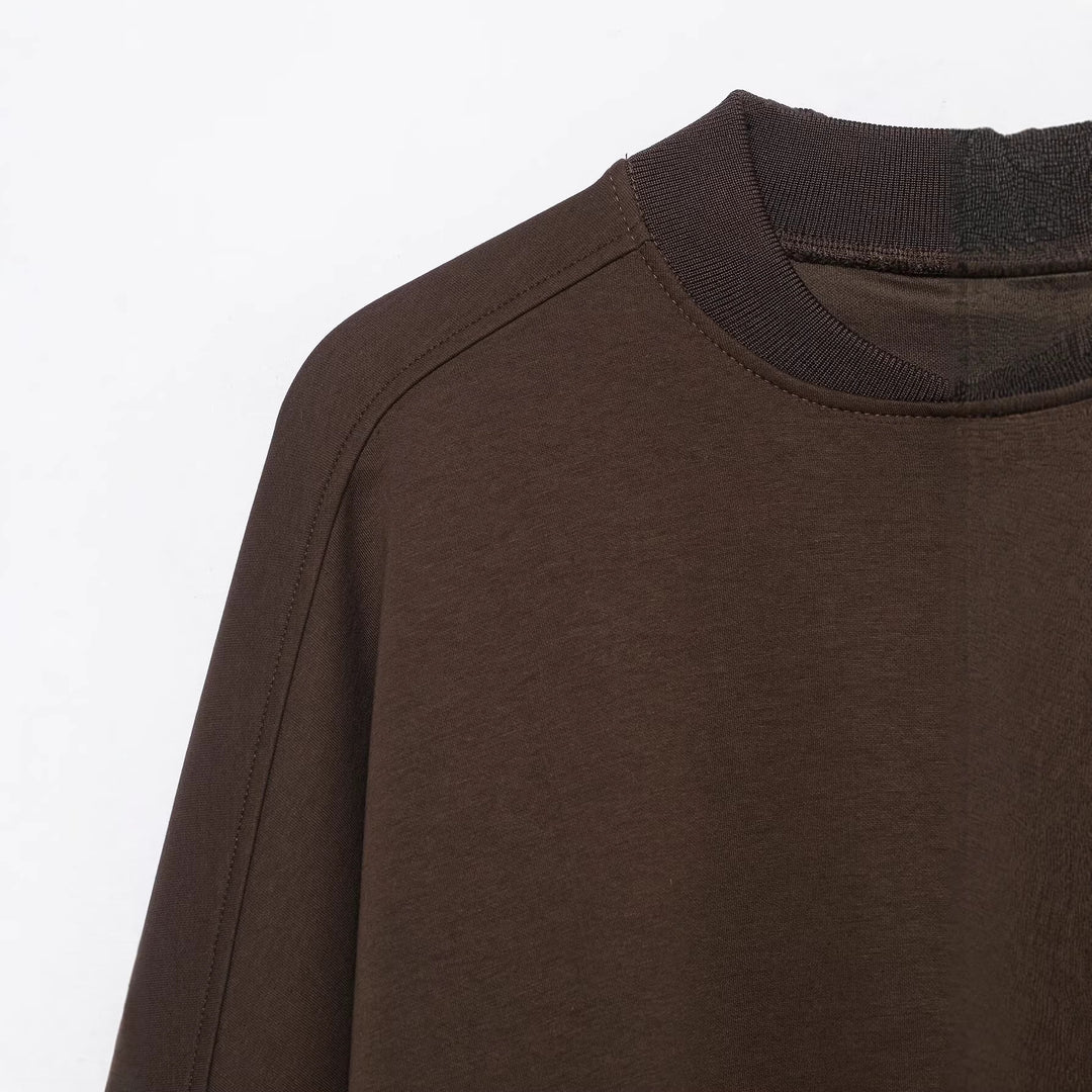 Damen Cropped-Boxy-Bomberjacke mit Zwei-Wege-Reißverschluss und elastischem Bund Drune