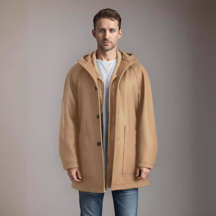 Herren Kapuzenmantel im Oversize-Schnitt mit Teddyfutter Drune