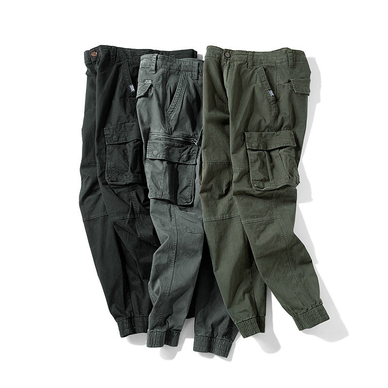 Herren Tapered‑Cargohose im Joggerstil mit Knieabnähern, Mehrfachtaschen und elastischen Knöchelbündchen Drune