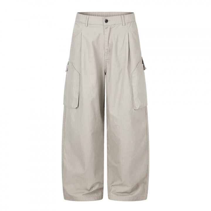 Damen weite Cargo‑Culottehose mit hoher Taille, aufgesetzten Klappentaschen und lässiger Cropped‑Silhouette Drune