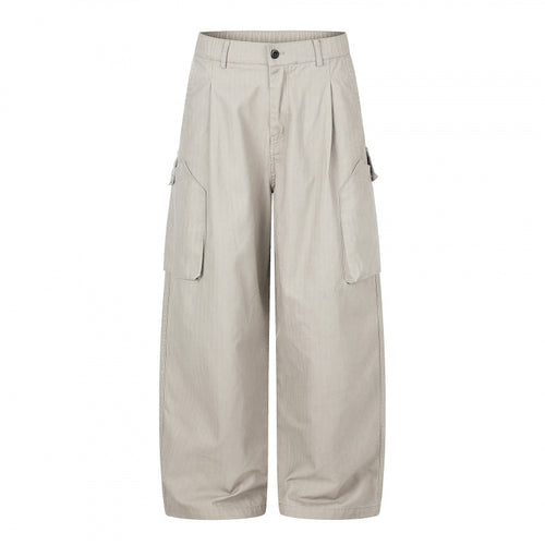 Damen weite Cargo‑Culottehose mit hoher Taille, aufgesetzten Klappentaschen und lässiger Cropped‑Silhouette Drune