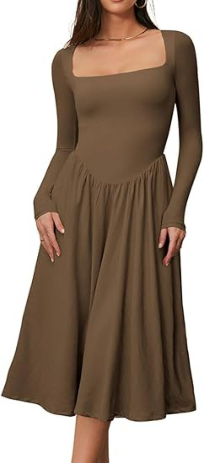 Damen Elegantes Langarm-Sommerkleid Drune