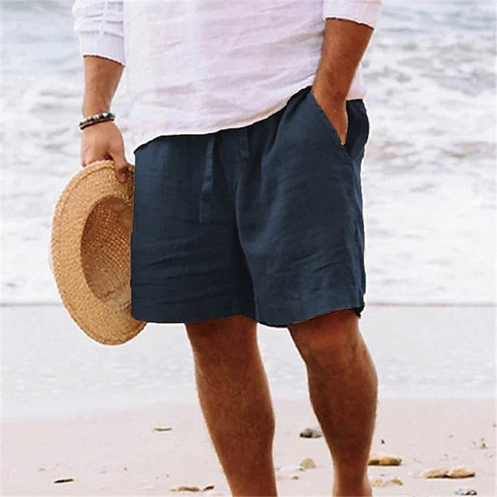 Herren luftige Leinen-Shorts mit elastischem Bund und praktischen Seitentaschen Drune