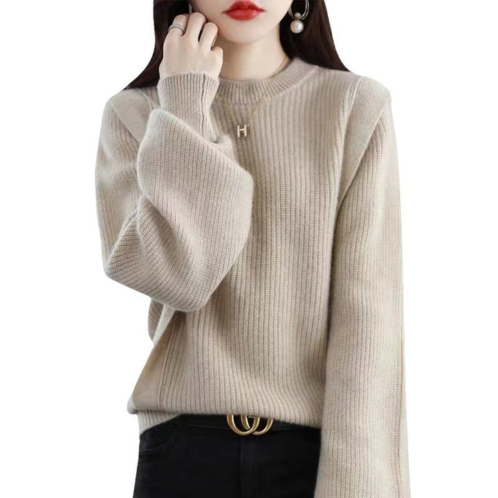 Damen Grobstrickpullover mit modernem Schnitt und Rundhalsausschnitt Drune