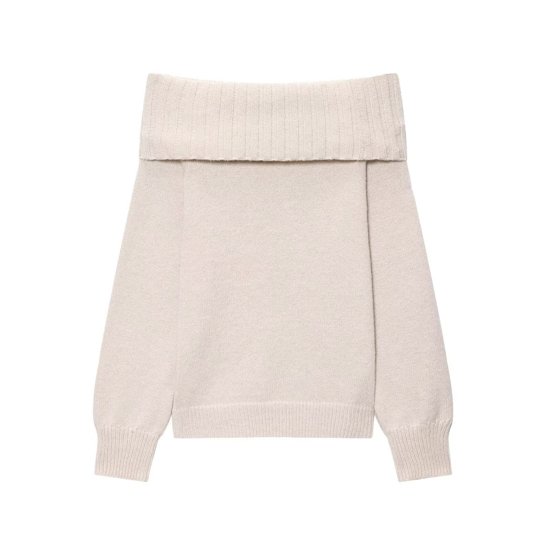 Damen Elegante Strickpullover mit überschnittenen Schultern Drune