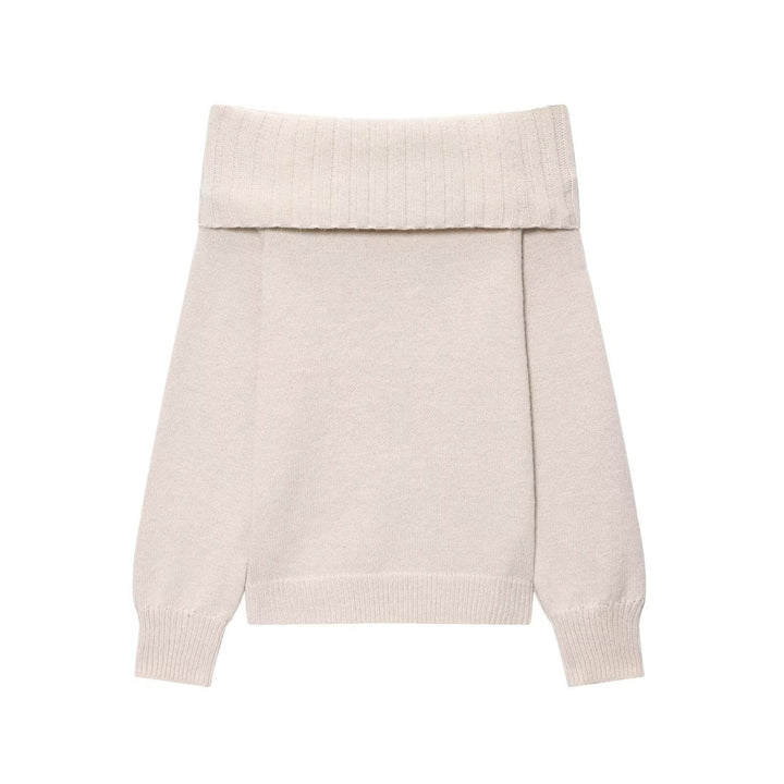 Damen Elegante Strickpullover mit überschnittenen Schultern Drune