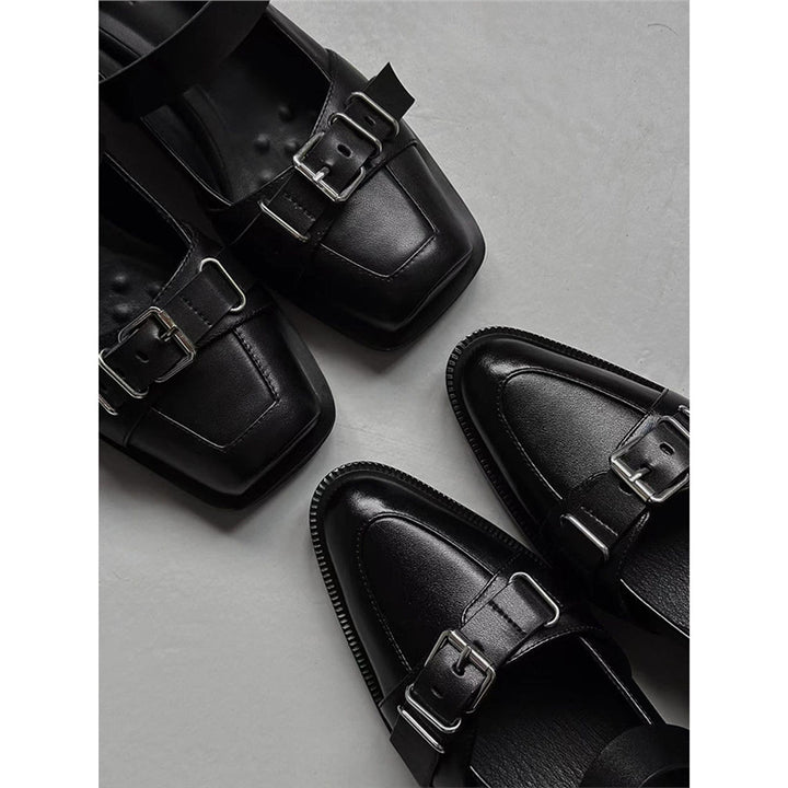 Damen Schnallen‑Monkstrap Slipper mit niedrigem Blockabsatz Drune