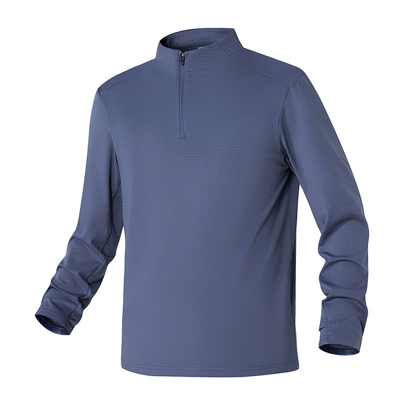 Herren Atmungsaktives Halfzip-Funktionsshirt mit Stehkragen, Waffelstruktur und schnelltrocknender Mikrofaser Drune