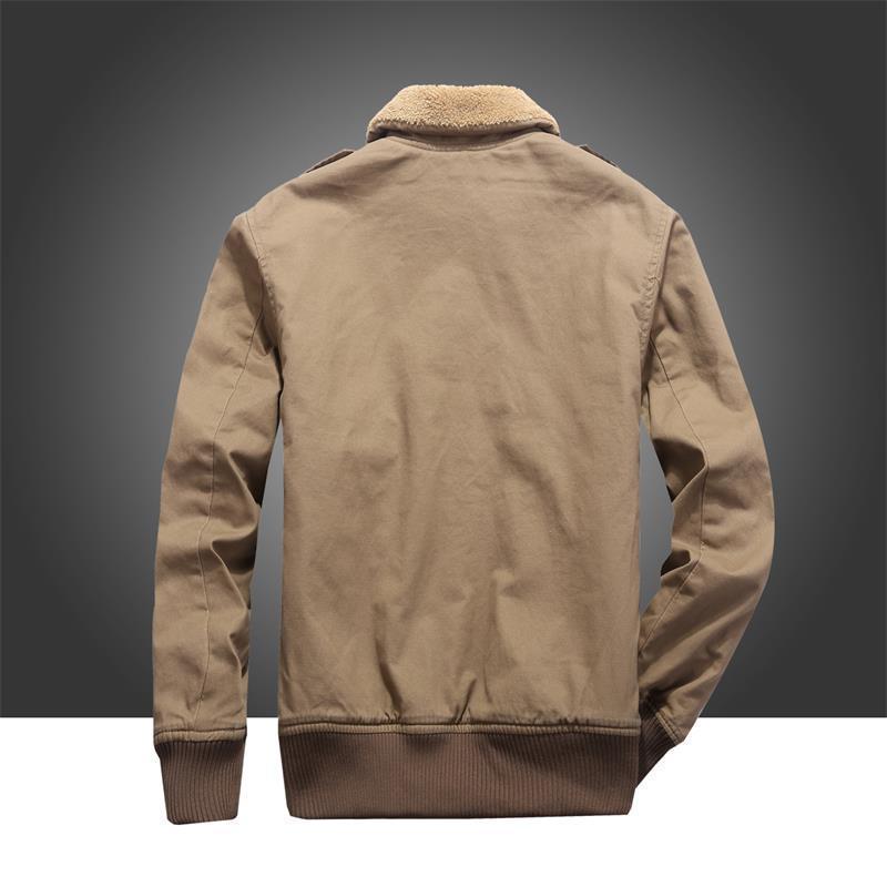 Herren Fliegerjacke im Vintage-Canvas mit Teddykragen und Rippbündchen Drune