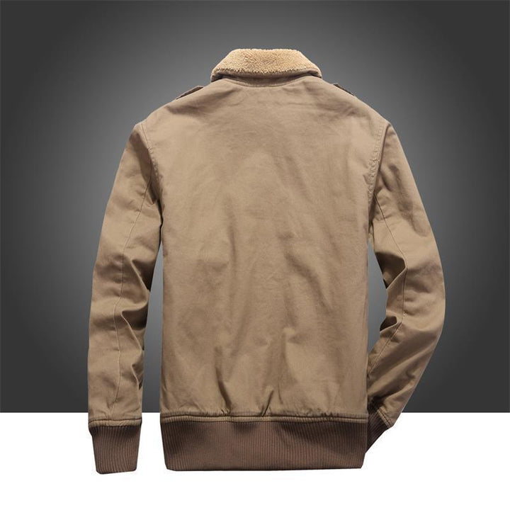 Herren Fliegerjacke im Vintage-Canvas mit Teddykragen und Rippbündchen Drune