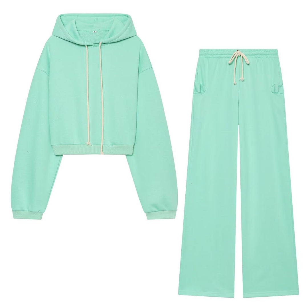 Damen Weit geschnittene Jersey-Hose mit elastischem Bund, Kordelzug und aufgesetzten Taschen Drune