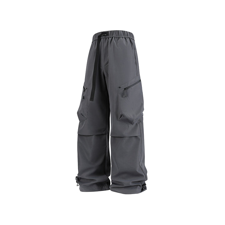 Herren Weite Utility‑Cargohose mit elastischem Bund, Reißverschluss‑Taschen und verstellbarem Saum Drune