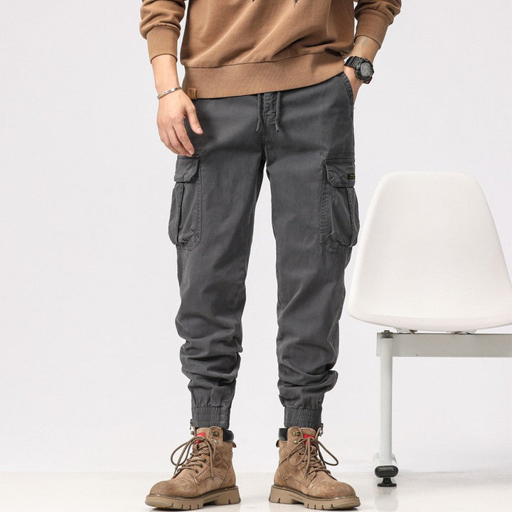 Herren Multifunktionale Cargo-Joggerhose mit Reißverschluss-Beinabschluss und großen Klappentaschen Drune