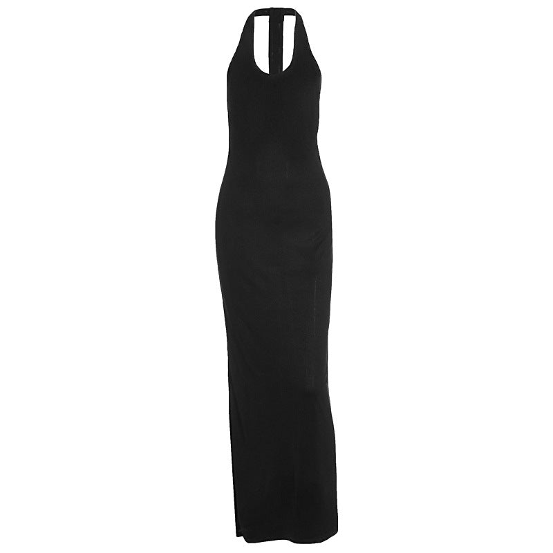 Damen Elegantes Maxikleid mit Halterneck und figurbetontem Schnitt Drune