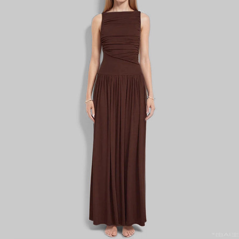 Damen Maxikleid mit raffinierter Raffung Drune