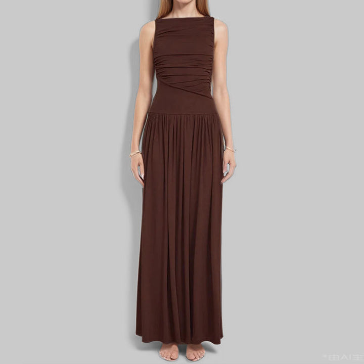 Damen Maxikleid mit raffinierter Raffung Drune