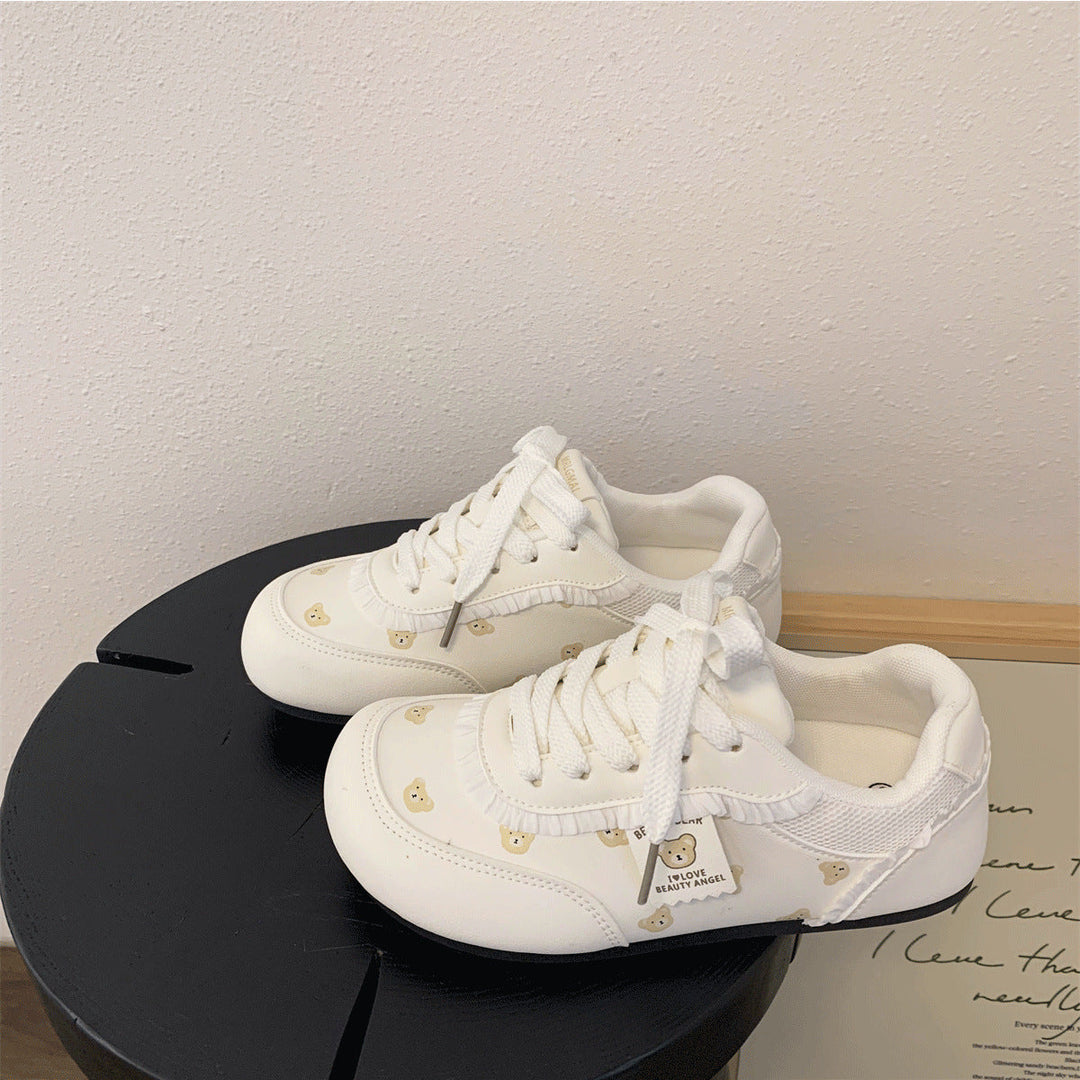 Damen Sneakers mit niedlichem Bärenmotiv und komfortabler Sohle Drune