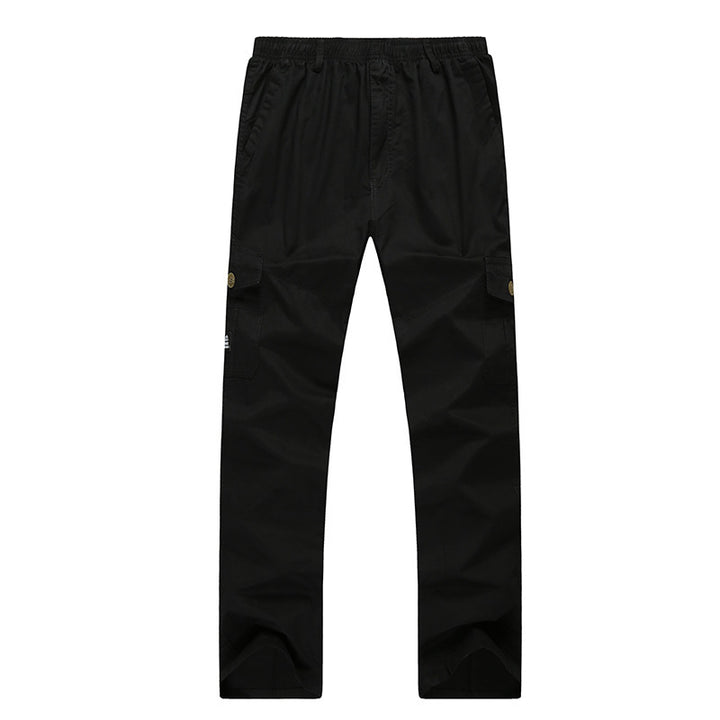 Herren Cargo-Hose mit elastischem Bund, geradem Bein und Mehrfach-Taschen Drune