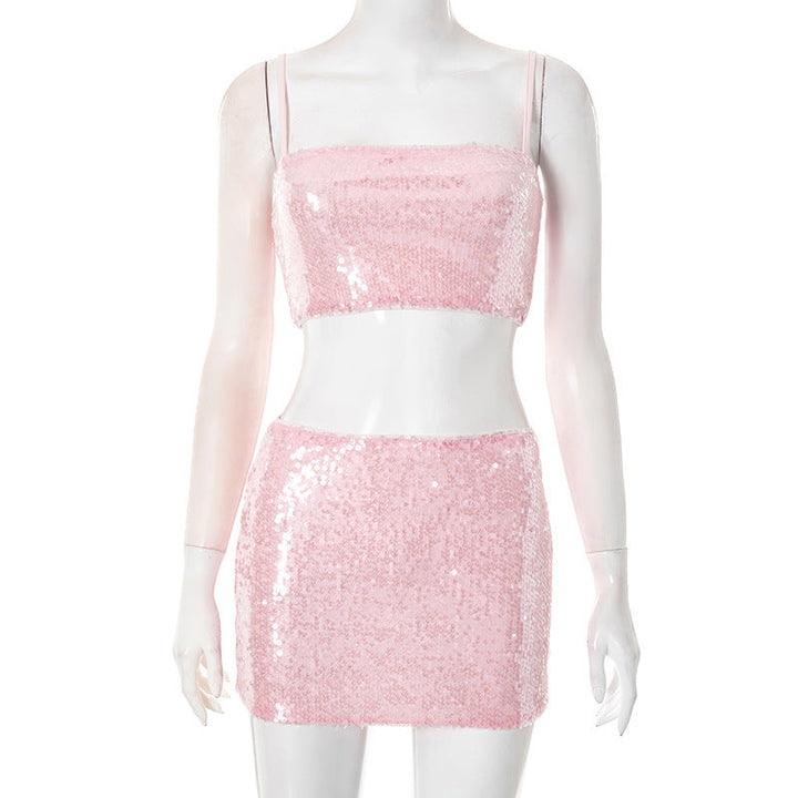 Damen Glitzerndes Zwei-teiligen Abendkleid-Set Drune