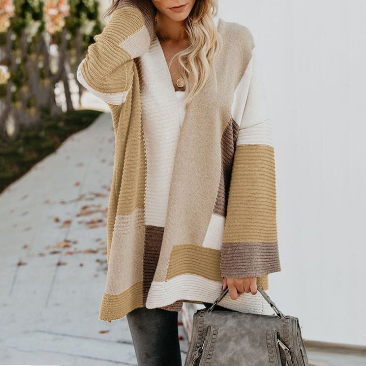 Damen lässiger Strickmantel mit asymmetrischem Schnitt Drune