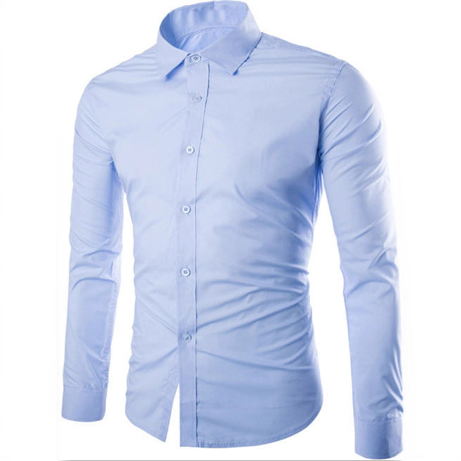 Herren nan tailliertes Business-Hemd mit Kentkragen, leichtem Stretch und schmaler Silhouette Drune