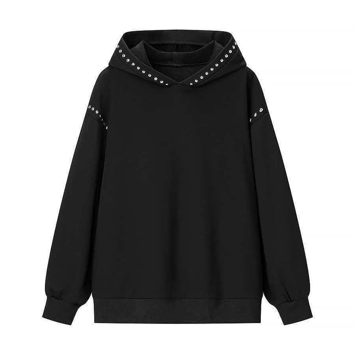 Damen modischer Hoodie mit eleganten Nieten Drune