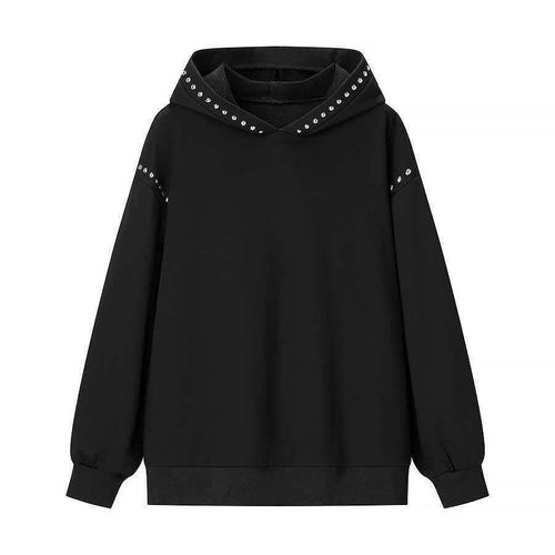 Damen modischer Hoodie mit eleganten Nieten Drune