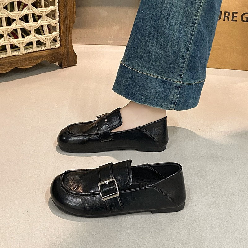 Damen Modische Mokassins mit glamourösen Schnallen-Detail Drune