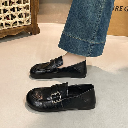 Damen Modische Mokassins mit glamourösen Schnallen-Detail Drune
