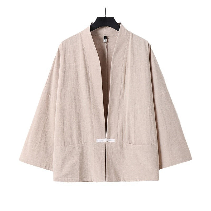 Damen Leichte Kimono-Jacke aus Baumwollmix mit lockerer Passform Drune