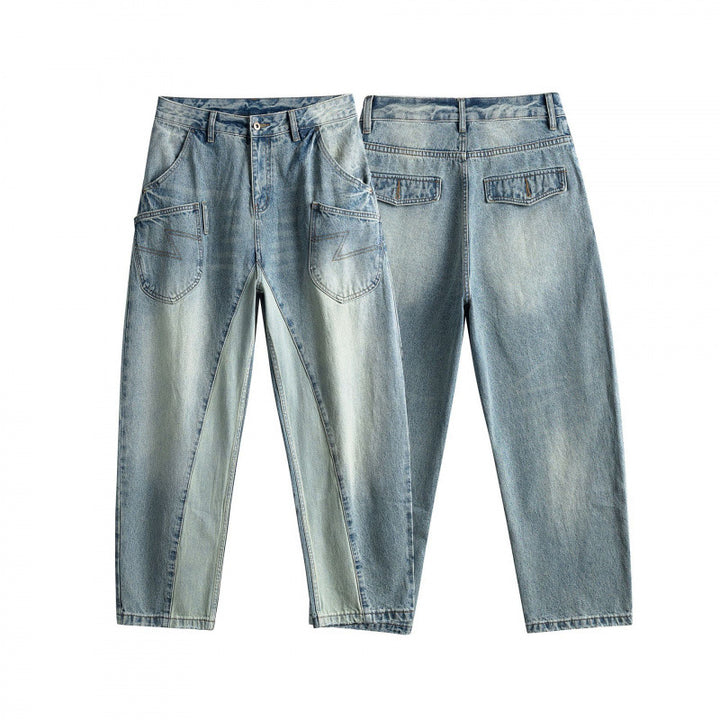 Damen Baggy-Jeans im Panel‑Design mit tiefem Bund und großen Schubtaschen Drune