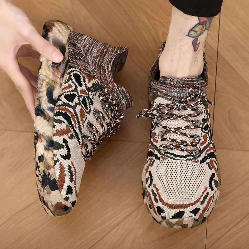Unisex nan gestrickter Sockensneaker mit tarnmotivierter, stoßdämpfender Profilsohle Drune