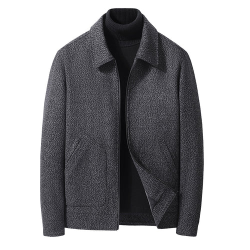 Herren Elegante strukturierte Übergangsjacke mit Hemdkragen und weich gefüttertem Innenfutter Drune