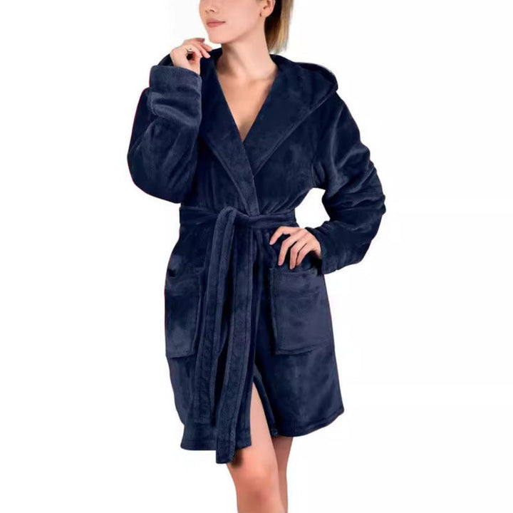 Damen Bademantel aus weichem Mikrofaserstoff Drune