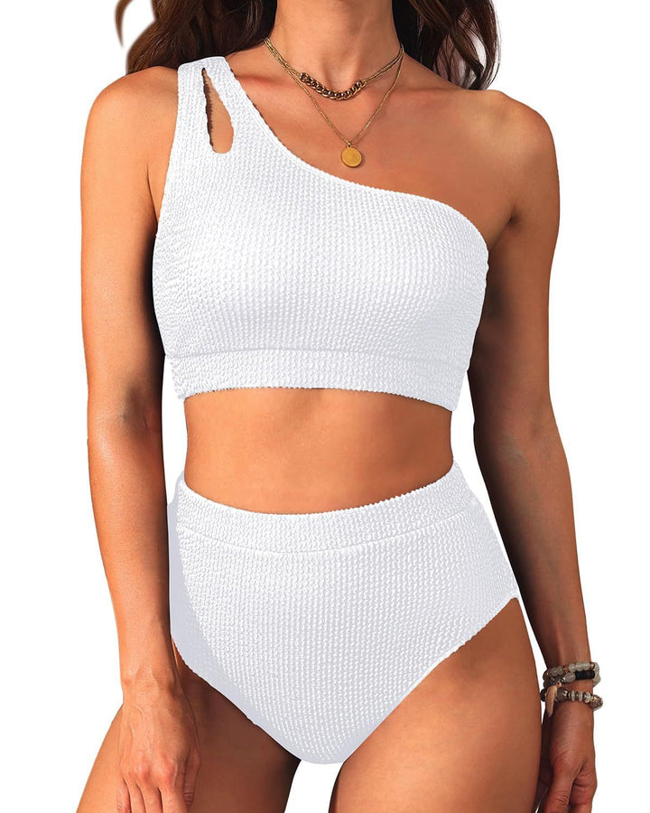 Damen Einseitiger Hochtaillierter Bikini Drune