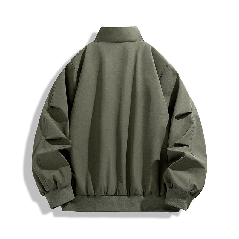 [Herren Oversize Utility Bomberjacke mit hohem Kragen und Rippbündchen Drune]