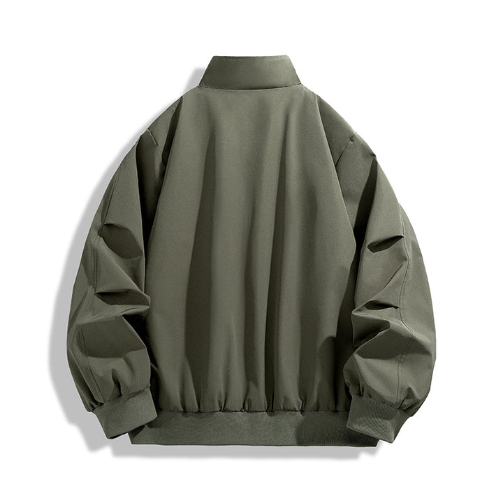 [Herren Oversize Utility Bomberjacke mit hohem Kragen und Rippbündchen Drune]