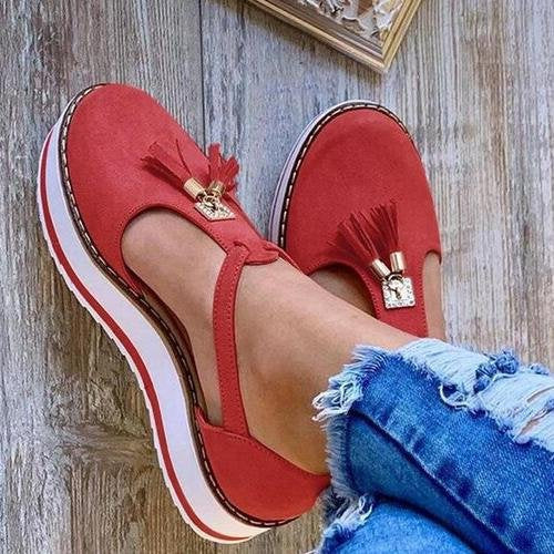 Damen Halbschuhe mit modischen Quasten und rutschfester Sohle Drune