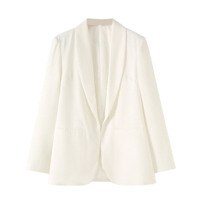 Damen eleganter Blazer mit einzigartigem Schnitt und Taschen Drune