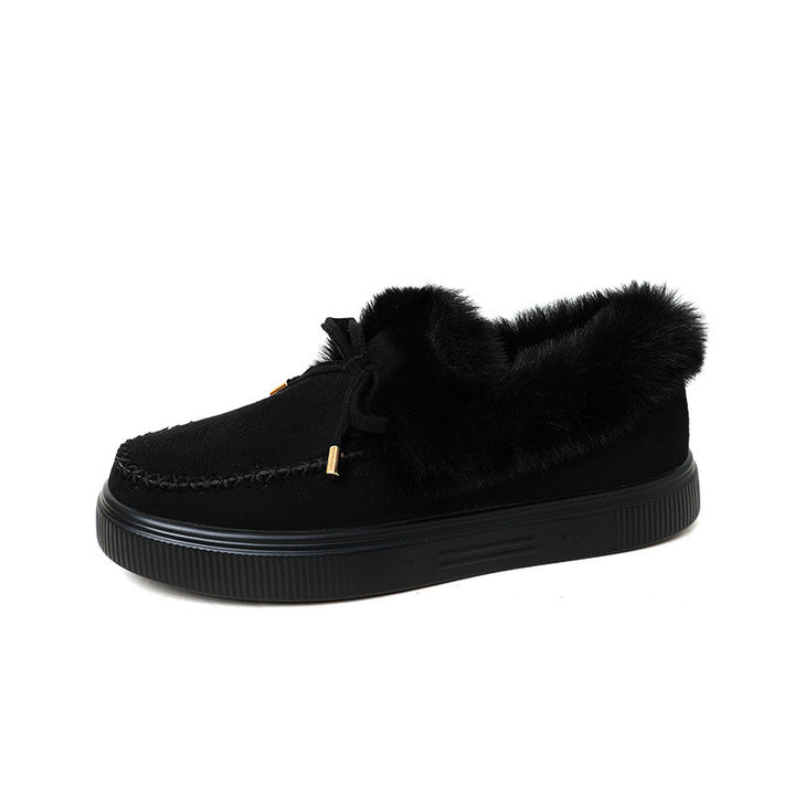 Damen Sneakers mit kuscheligem Fellkragen Drune