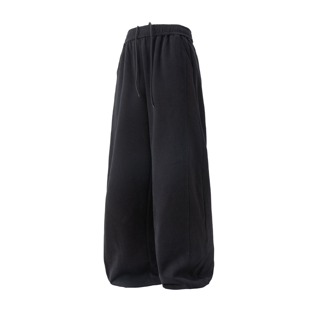 Unisex Extraweite Sweat‑Palazzo‑Hose mit Tunnelzugbund, seitlichen Ripppanelen und French‑Terry‑Innenleben Drune