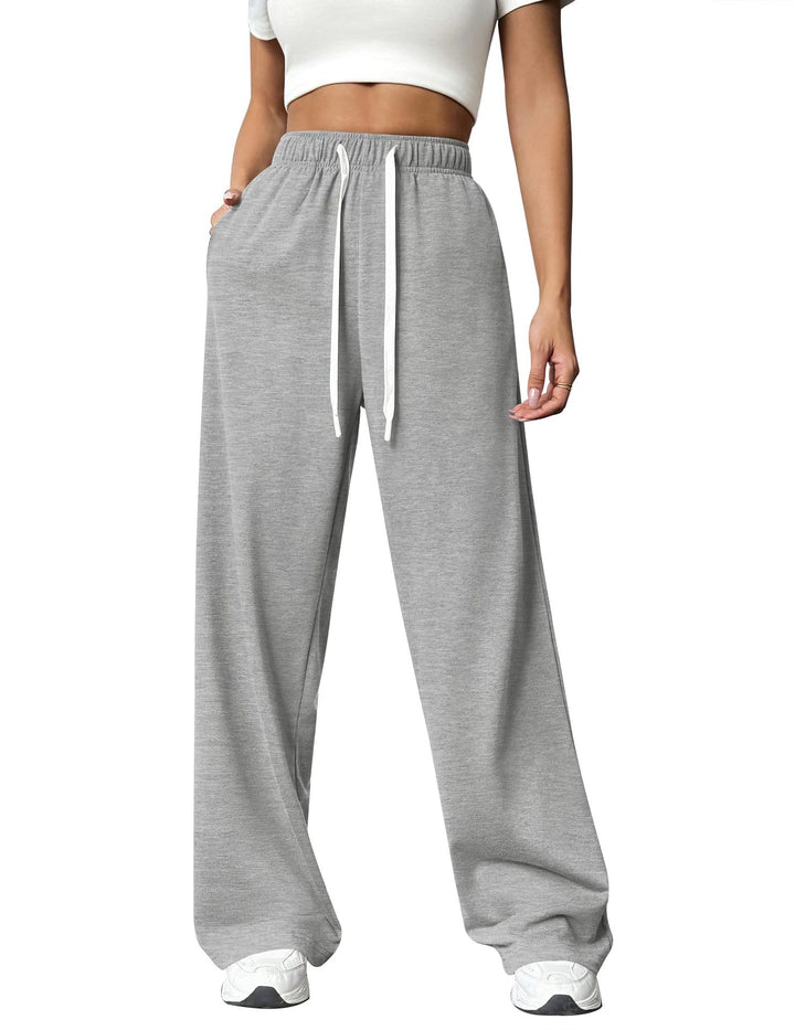 Damen lose Jogginghose mit elastischem Bund und Seitentaschen Drune